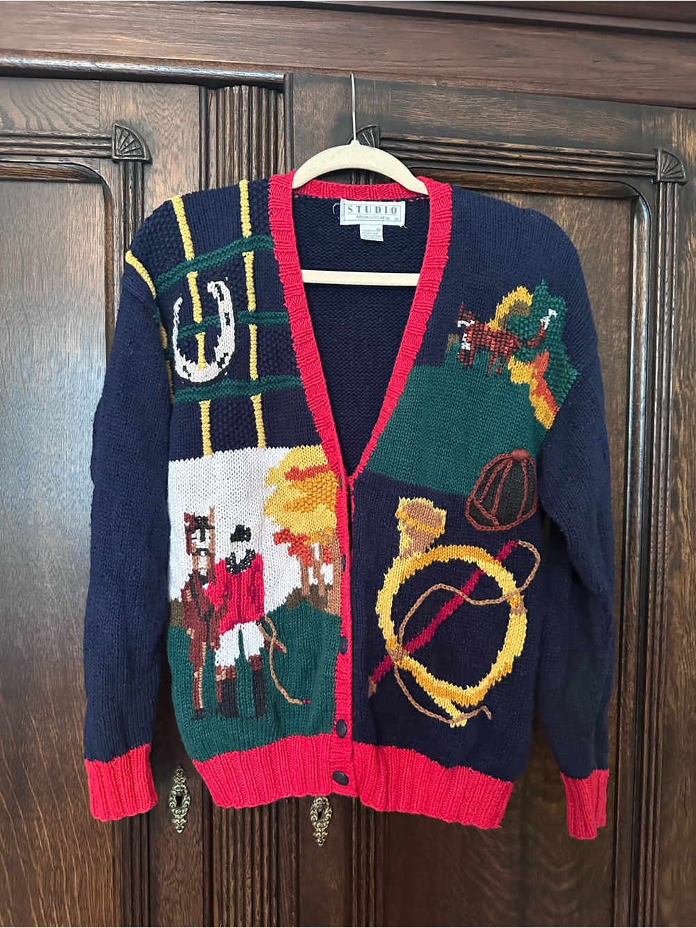 Studio by Michelle Stuart Vintage Fox Hunt cardigan sweater